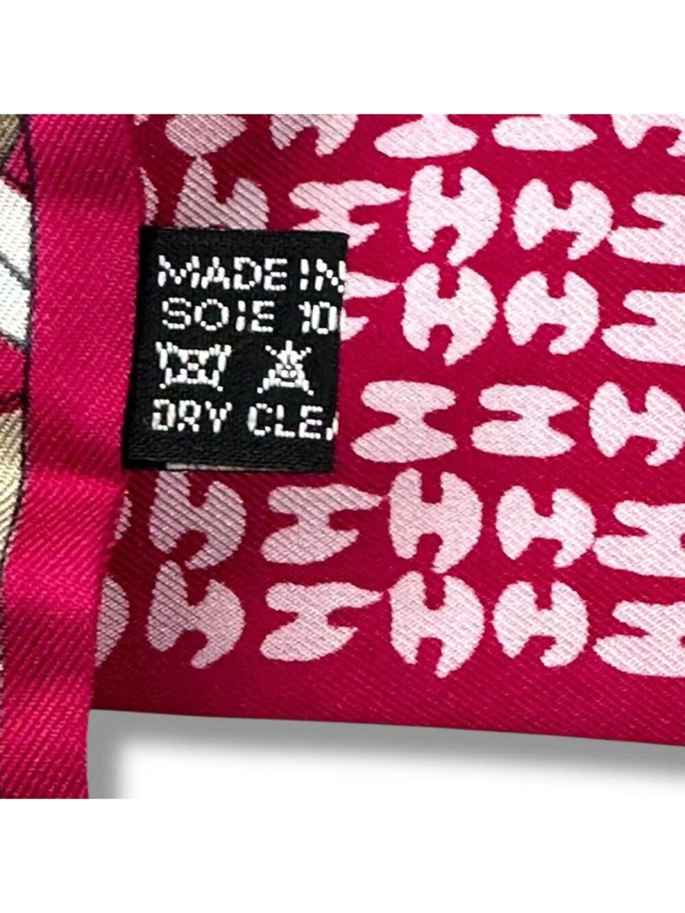 Hermes Scarf Silk Logo Dress Code Pink - Picture 4 of 8